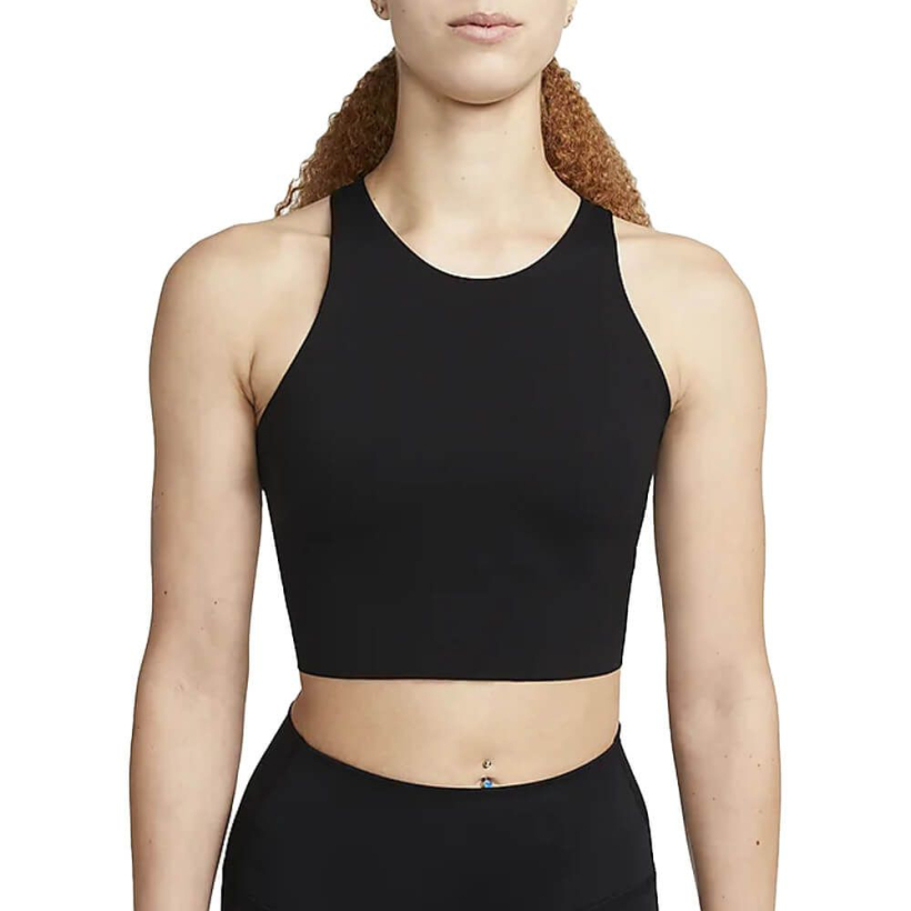 Топ Nike Yoga Dri-FIT Luxe Shelf-Bra Cropped Tank Black женский (арт. DQ6032-010) - 